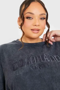 Colorado' Acid Wash Slogan T-Shirt