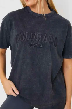 Colorado' Acid Wash Slogan T-Shirt