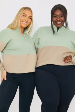 Colourblock Half Zip Sweatshirt