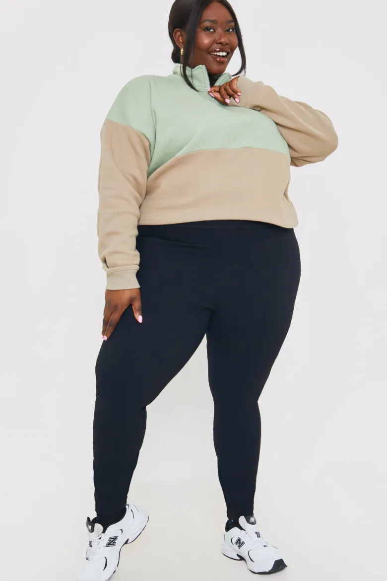 Colourblock Half Zip Sweatshirt