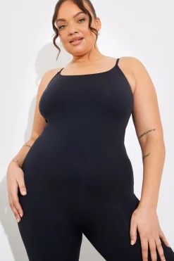 Contour Built-In Bra Scoop Neck Strappy Unitard