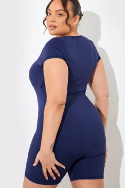 Contour Built-In Bra Short Sleeve Short Leg Square Neck Unitard