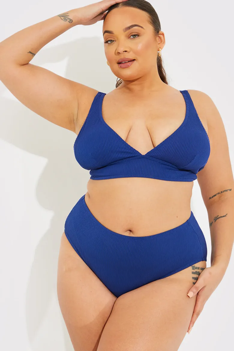 Contour Rib High Waisted High Leg Bikini Bottom