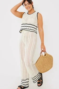 Contrast Binding Crochet Co-ord Top