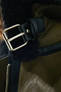 Contrast Borg Aviator Jacket
