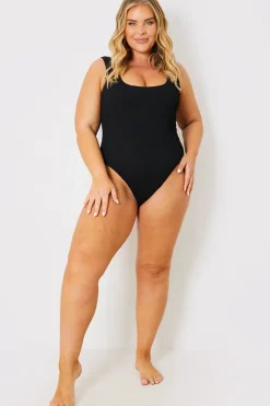 Control Crinkle Scoop Neck Swimsuit
