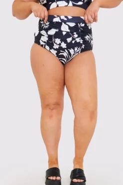 Control Floral Print Ruched High Waisted Bottoms