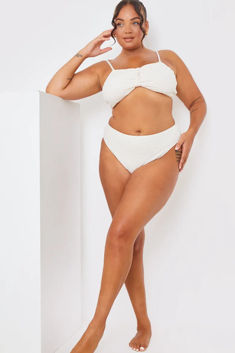 Control Textured High Waist Bikini Bottoms