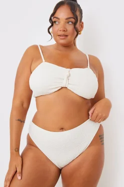 Control Textured High Waist Bikini Bottoms