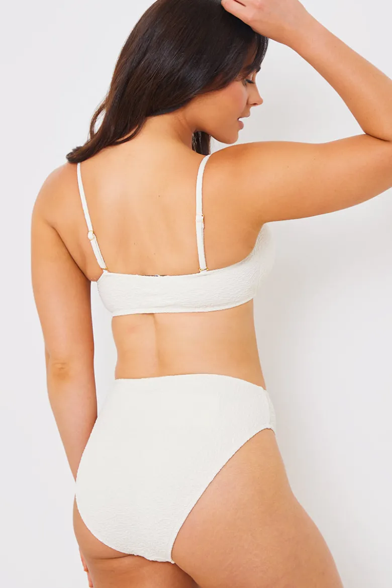 Control Textured High Waist Bikini Bottoms