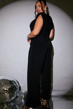 Cowl Neck Double Slinky Jumpsuit