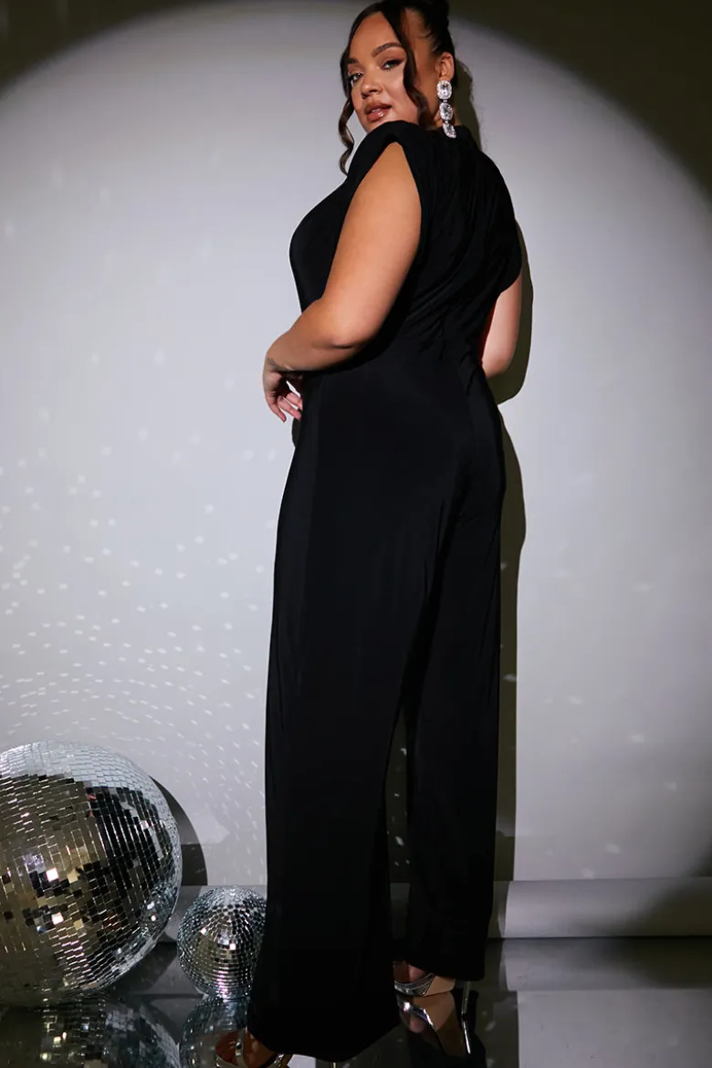 Cowl Neck Double Slinky Jumpsuit