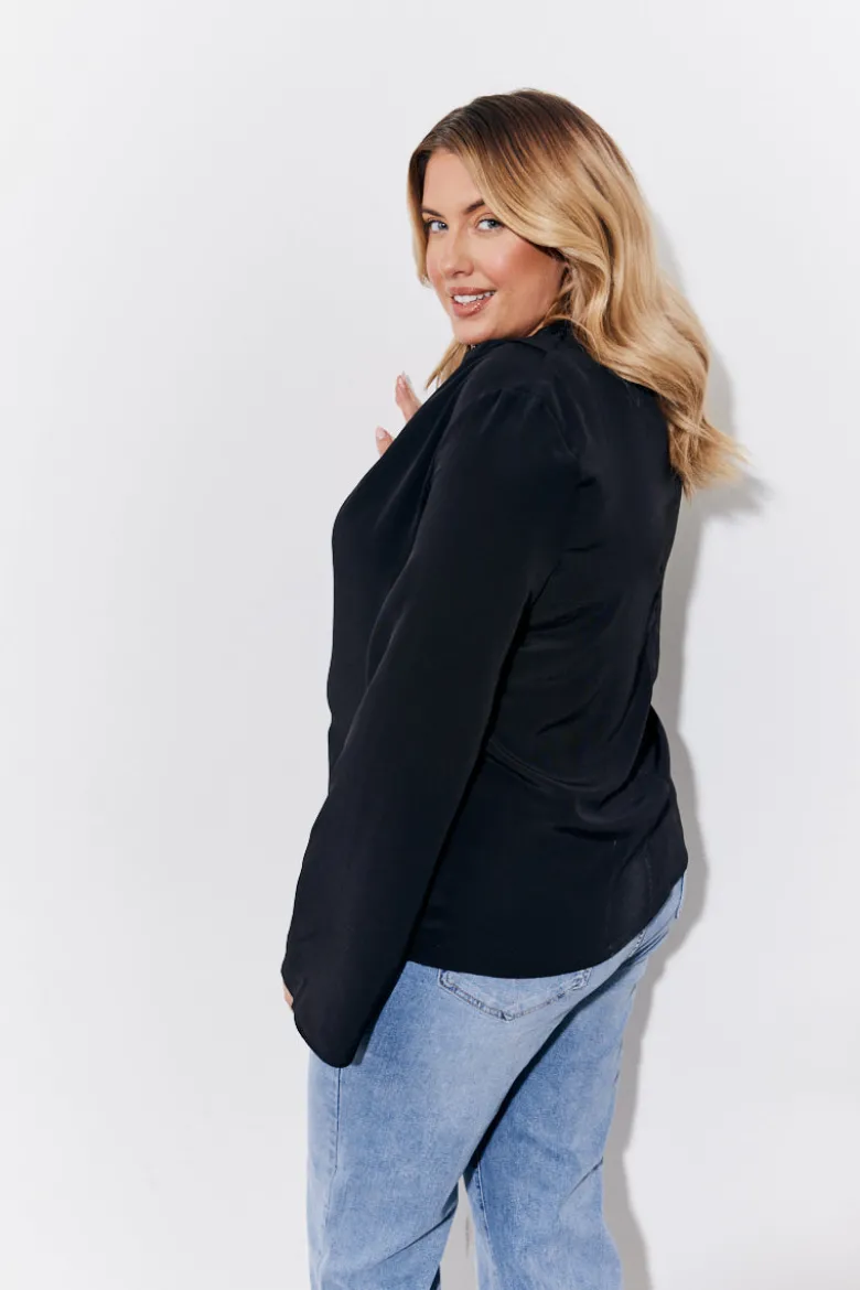 Cowl Neck Draped Blouse