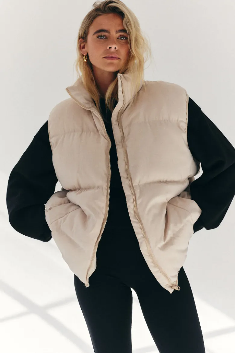 Cream Oversized Puffer Gilet