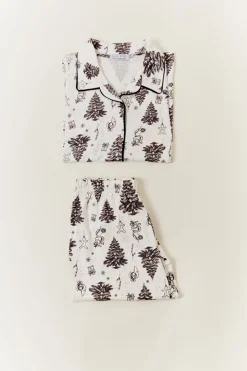 Cream Womens Christmas Tree Matching Family Pj Set