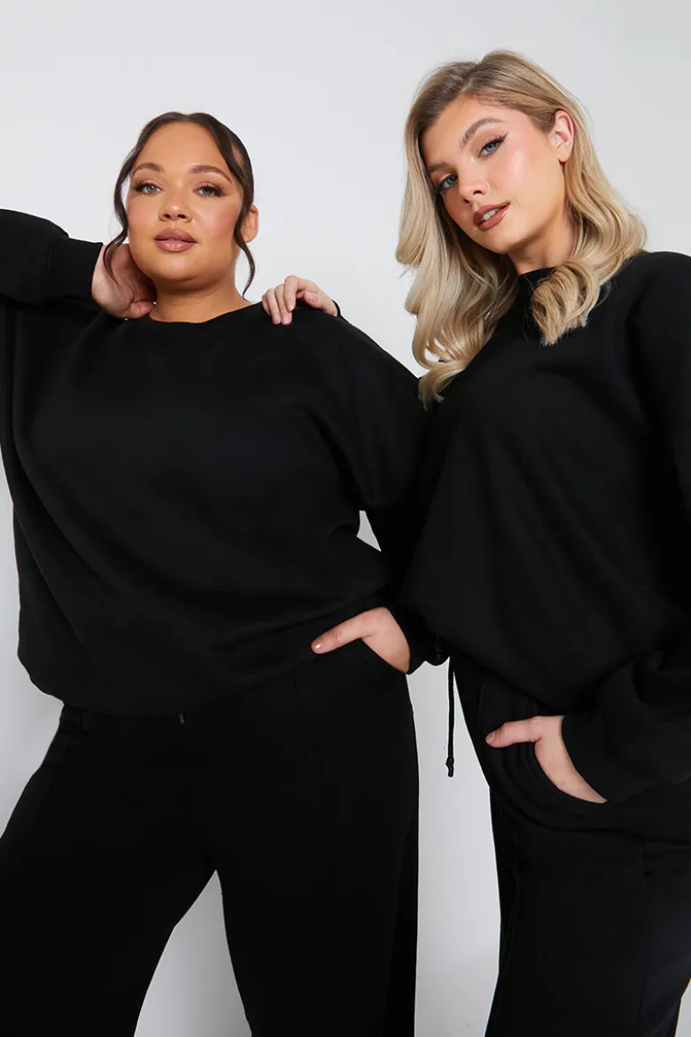 Crew Neck Fleecback Sweater