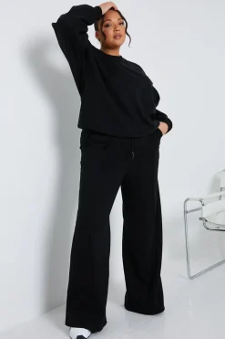 Crew Neck Fleecback Sweater