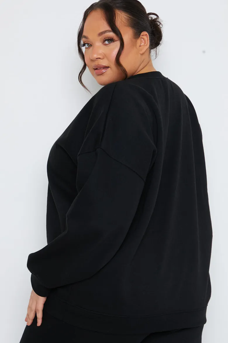 Crew Neck Fleecback Sweater