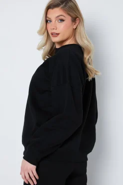 Crew Neck Fleecback Sweater