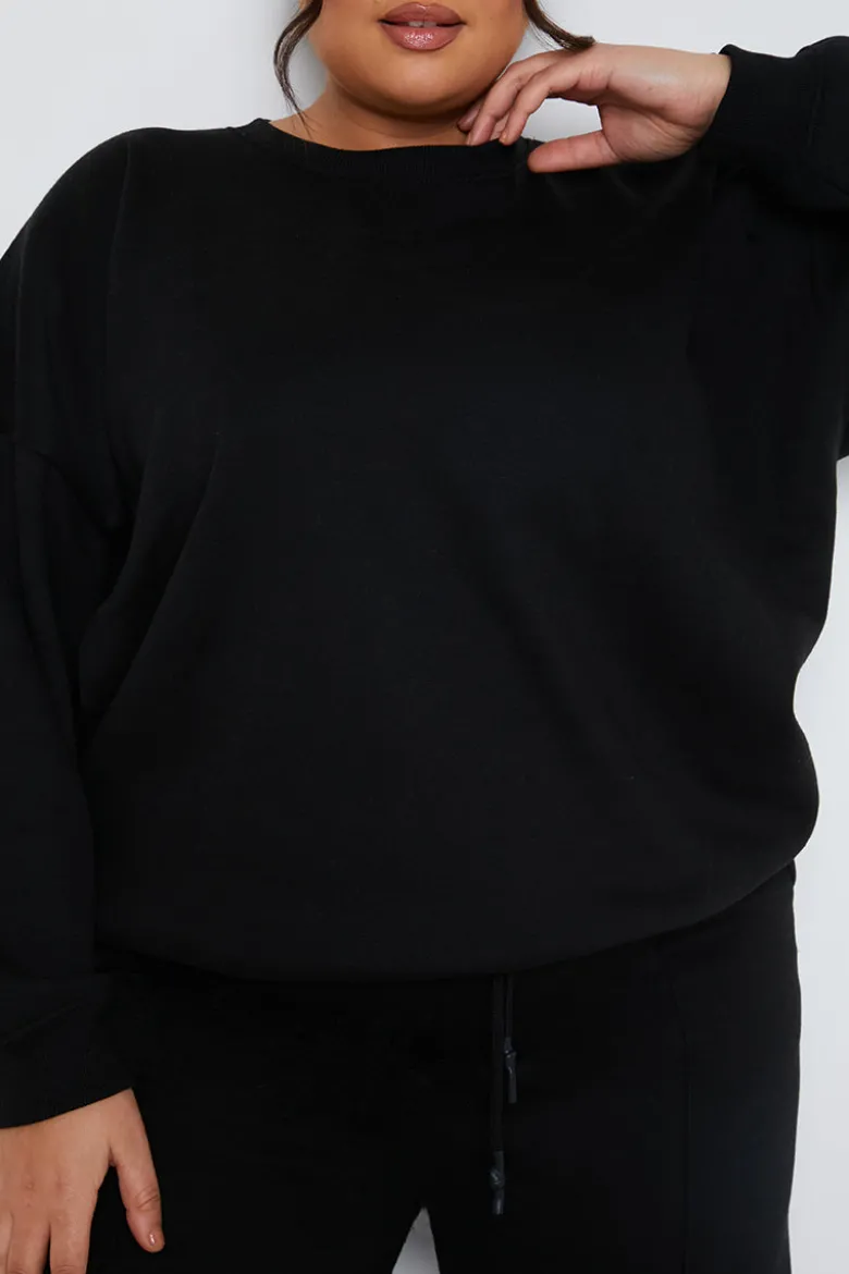 Crew Neck Fleecback Sweater