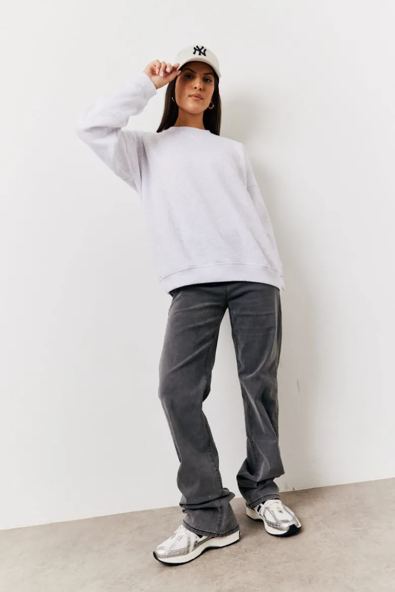 Crew Neck Fleeceback Sweater