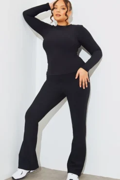 Crew Neck Long Sleeve Rib Top