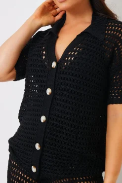Crochet Button Down Co-Ord Shirt