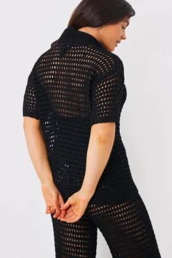 Crochet Button Down Co-Ord Shirt