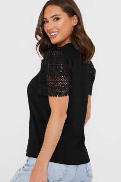 Crochet Sleeve T-Shirt