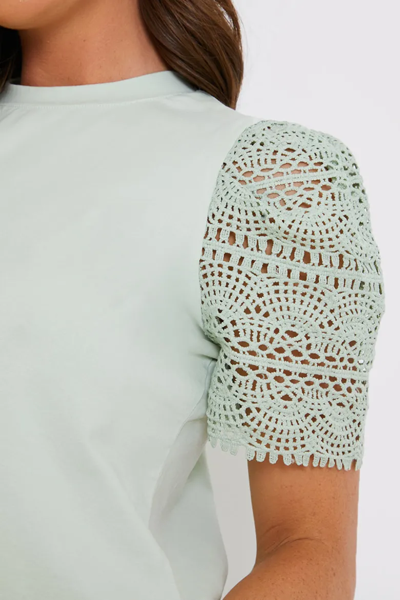 Crochet Sleeve T-Shirt