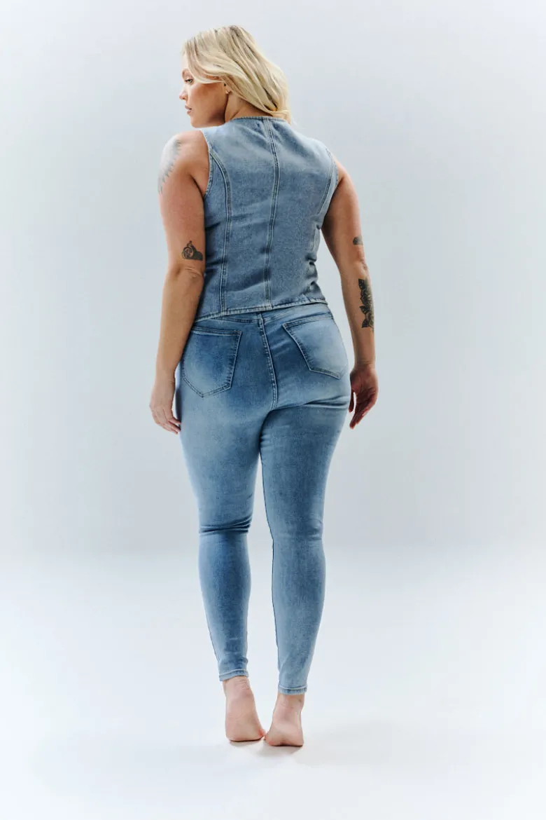 Denim Crew Neck Waistcoat