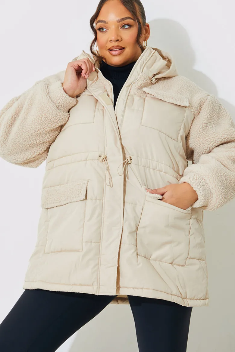 Detachable Hood Borg Puffer Coat