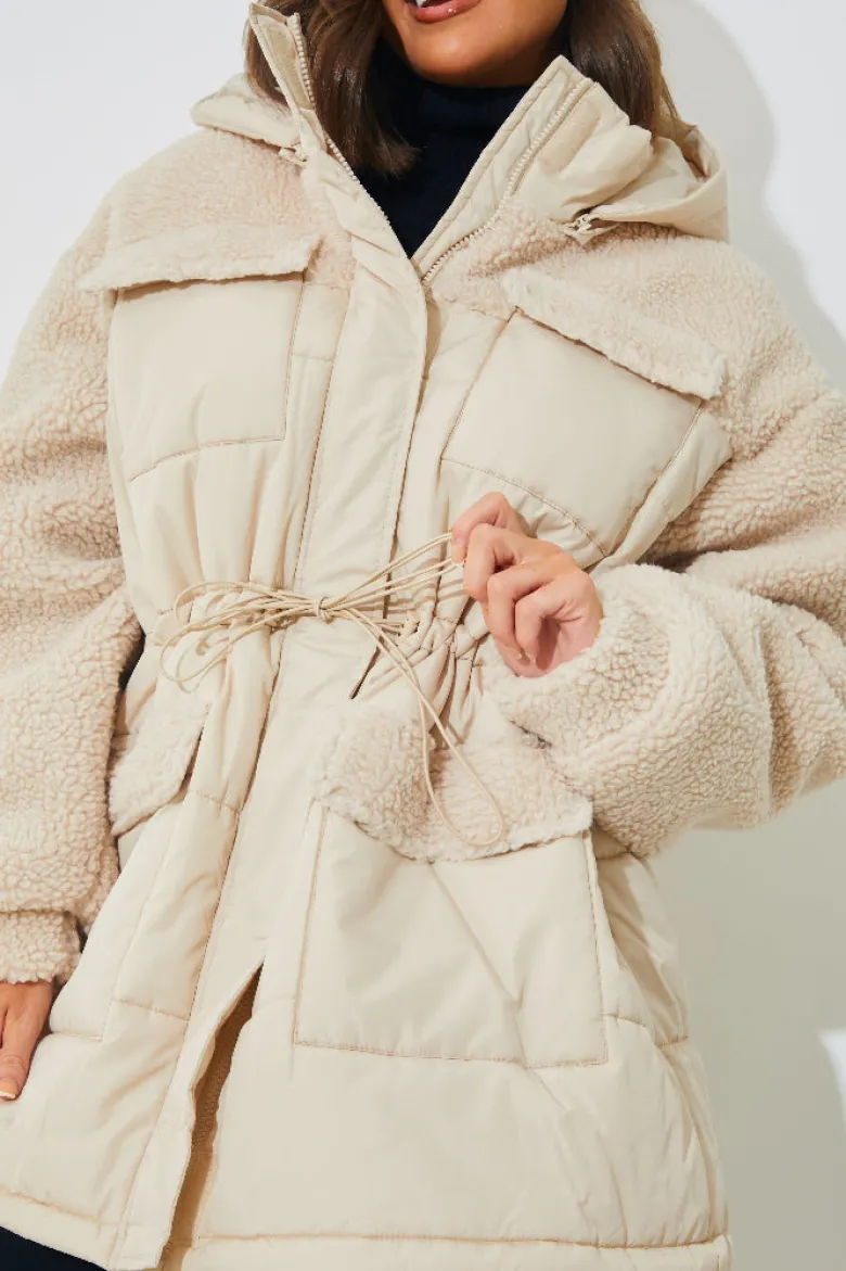 Detachable Hood Borg Puffer Coat