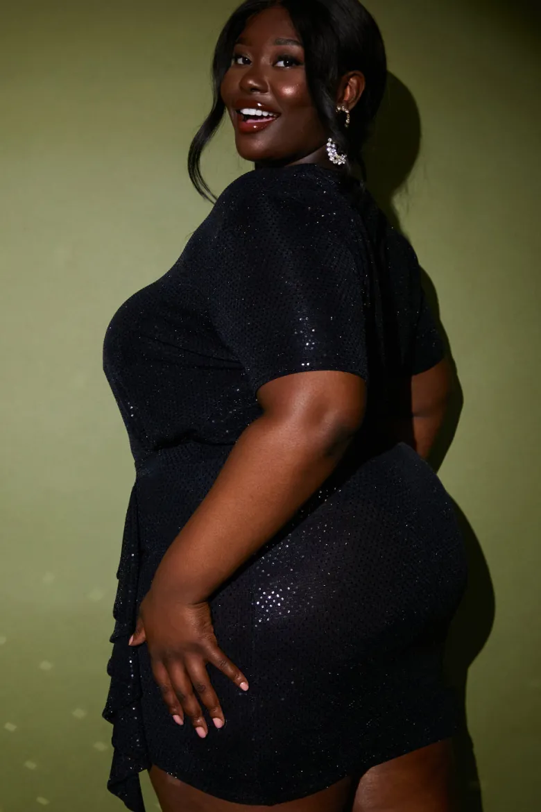 Disco Sequin Co Ord Ruffle Mini Skirt