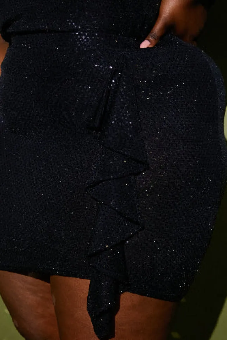 Disco Sequin Co Ord Ruffle Mini Skirt
