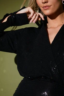 Disco Sequin Ruched Midaxi Dress
