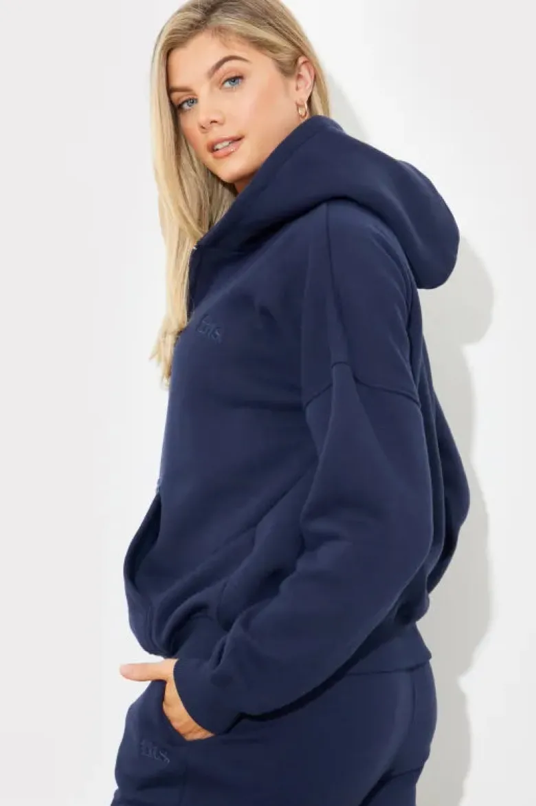 Embroidered Zip Up Jersey Jacket