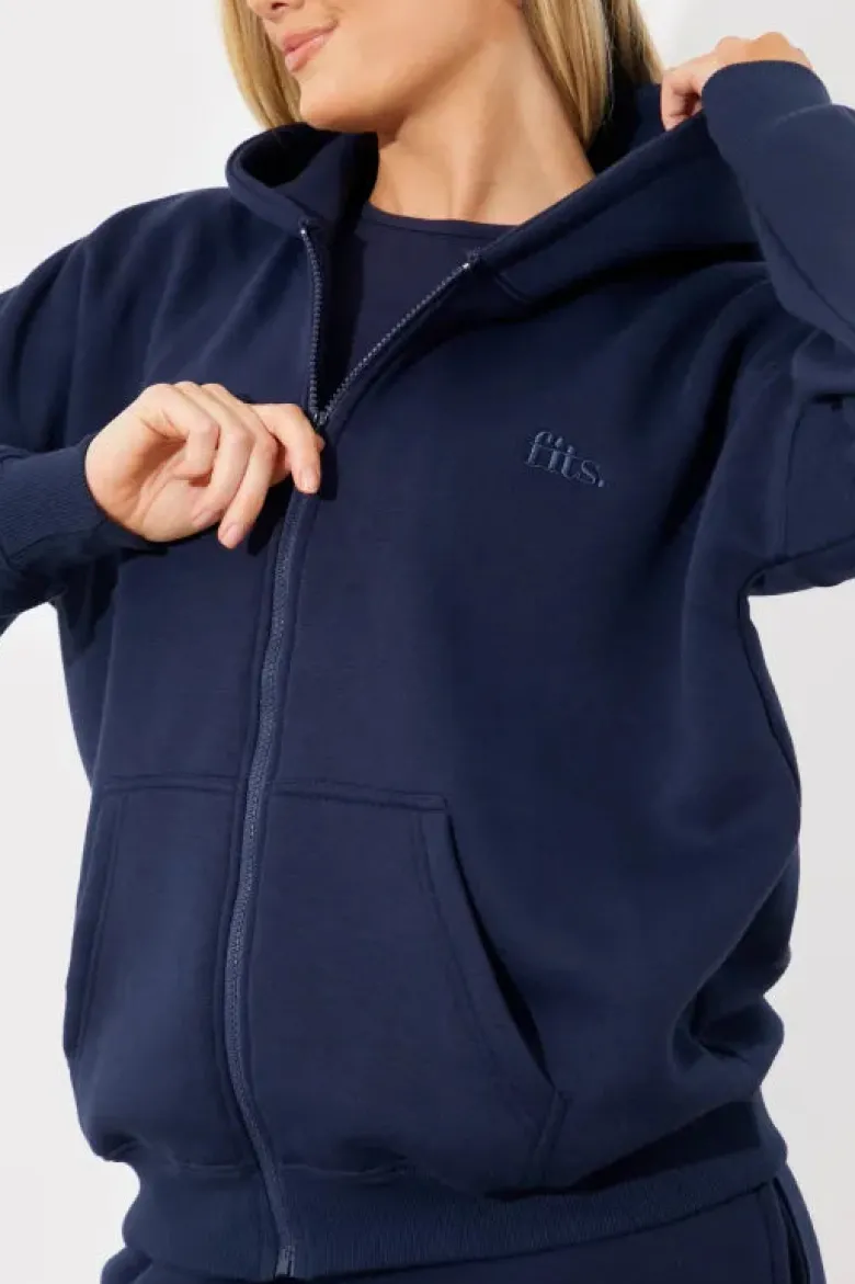 Embroidered Zip Up Jersey Jacket