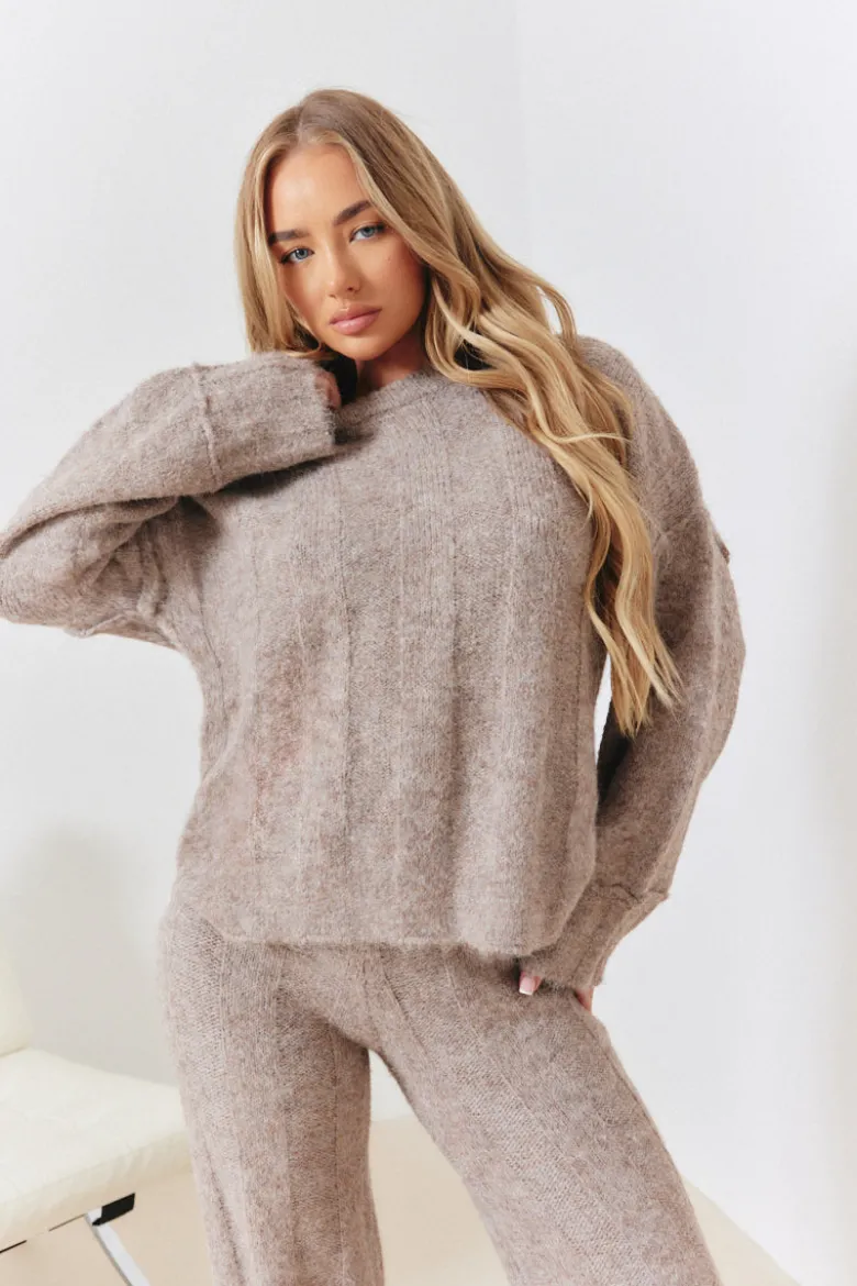 Exposed Seam Knit Co-Ord Jumper