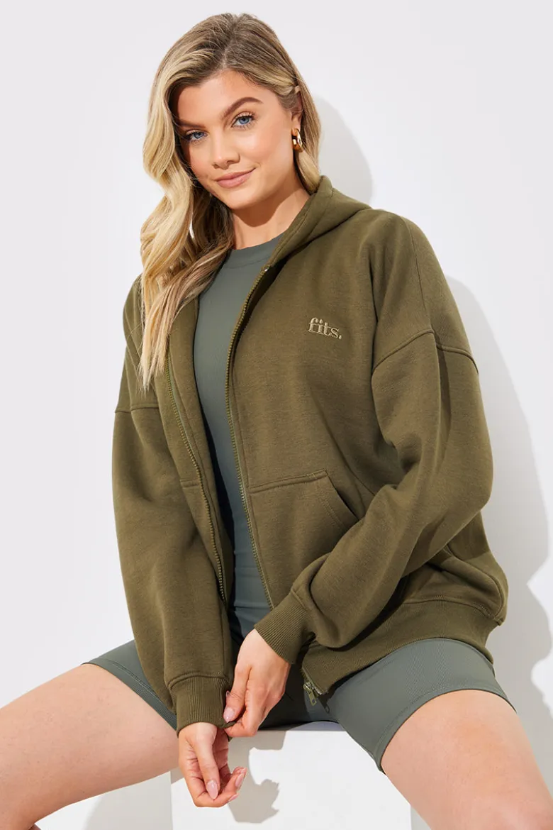 FITS EMBROIDED ZIP UP JERSEY JACKET