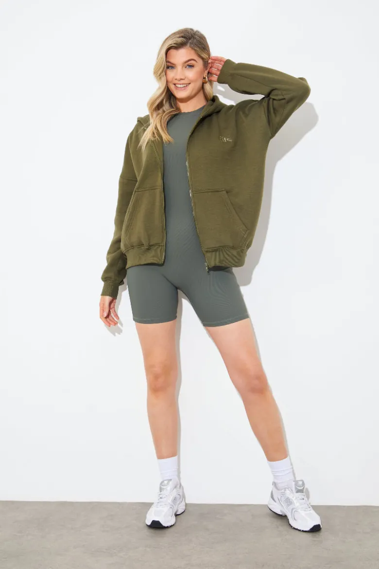FITS EMBROIDED ZIP UP JERSEY JACKET