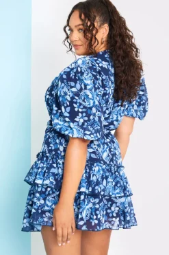 Floral Chiffon Wrap Detail Mini Dress
