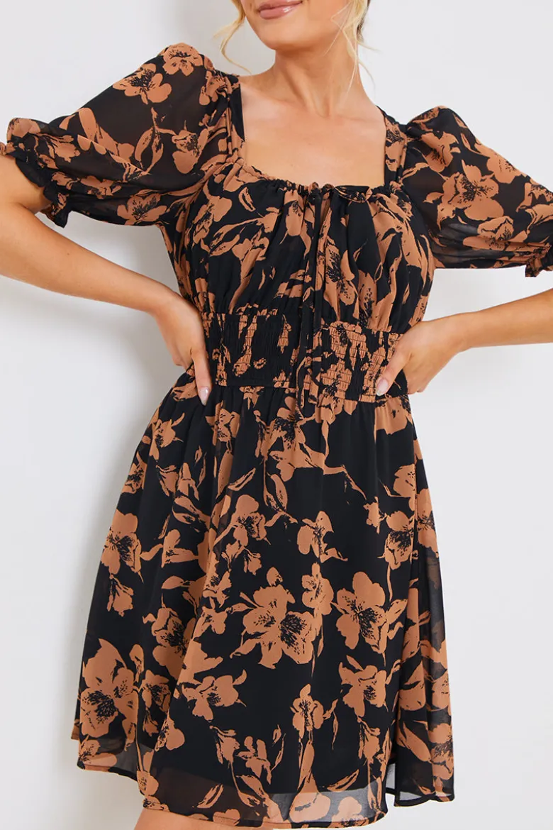 Floral Milkmaid Mini Dress