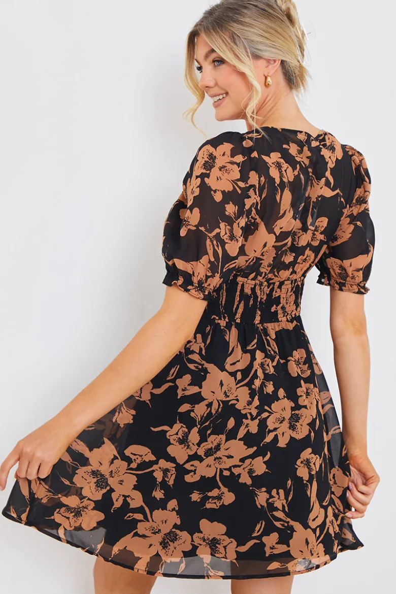 Floral Milkmaid Mini Dress