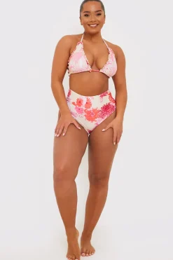 Floral Print High Waisted Bikini Bottom