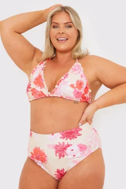 Floral Print High Waisted Bikini Bottom