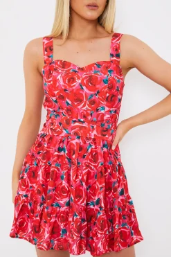 Floral Tiered Mini Dress