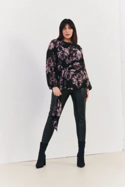Floral Tie Waist Blouse