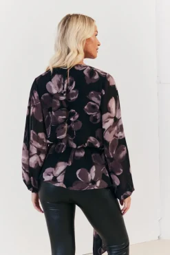 Floral Tie Waist Blouse