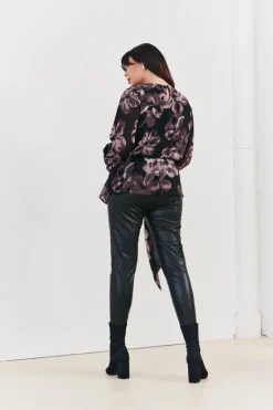 Floral Tie Waist Blouse